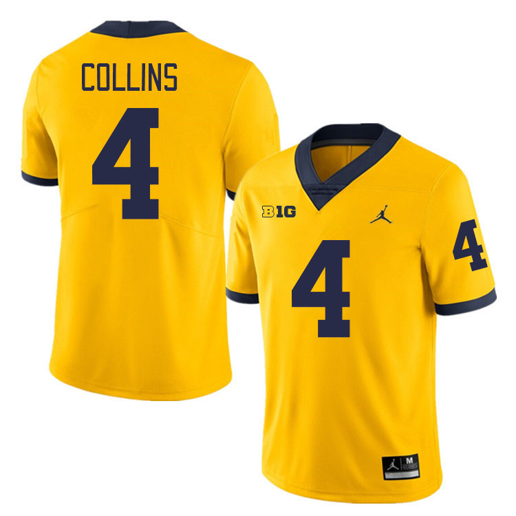 Nico Collins Michigan Jersey,Michigan Wolverines #4 Nico Collins Jersey Youth-Maize